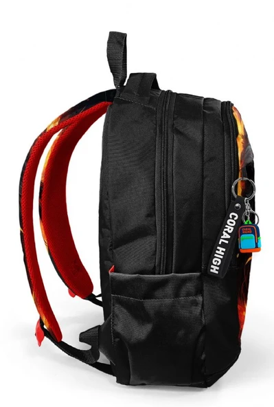 Coral High Siyah Kükreyen Aslan Desenli Erkek Çocuk İlkokul ve Ortaokul Sırt Çantası - Üç Bölmeli - Resim 4