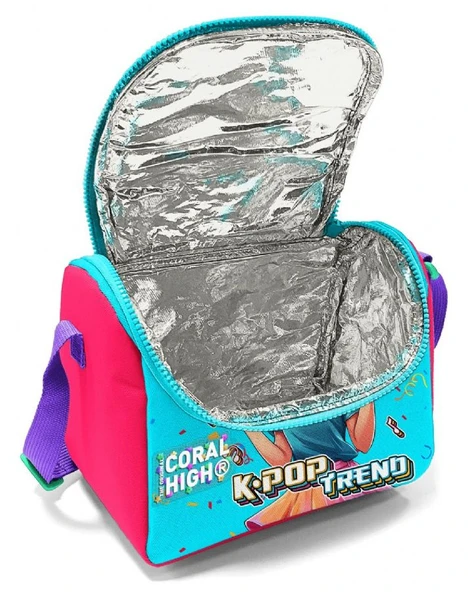 Coral High Kız Çocuk Beslenme Çantası - Thermo - Pembe K-Pop Dondurmalı Kız - Resim 4