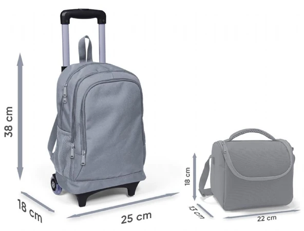 Coral High Işıklı Tekerlekli Çekçek Okul Çanta + Isı Yalıtımlı Beslenme Çantası - Erkek Çocuk - Lacivert Mavi Grafiti - 3