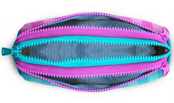 Coral High Pembe Turkuaz Renk Geçişli Kız Çocuk Üç Gözlü İlkokul ve Ortaokul Okul Kalemliği - 3