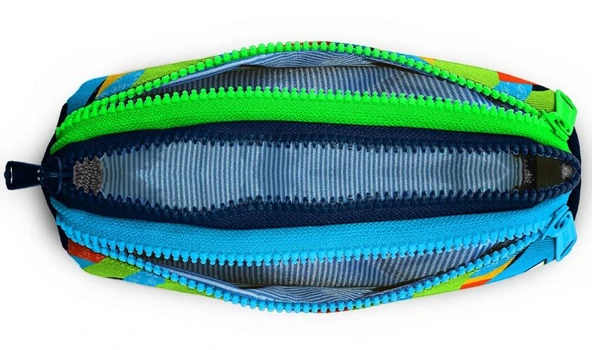 Coral High Mavi Yeşil Erkek Çocuk Üç Bölmeli Okul Kalemliği - Resim 3