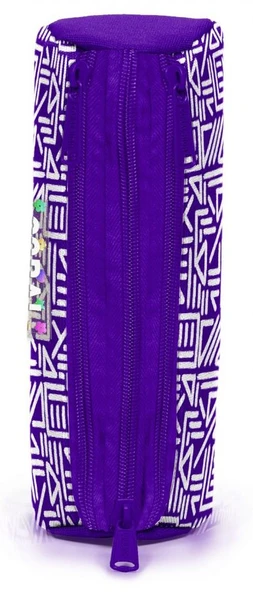 Coral High Kız Çocuk Mor Beyaz Geometrik Şeklli Üç Bölmeli Okul Kalem Çantası - Resim 2