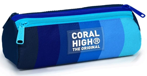 Coral High Lacivert Mavi Renk Geçişli Erkek Çocuk İlkokul ve Ortaokul'a Uygun Üç Gözlü Kalemlik