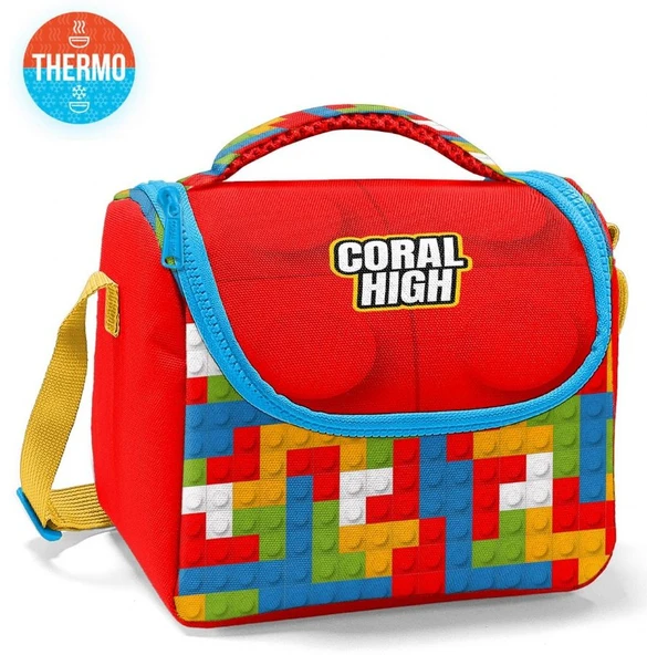 Coral High Thermo Beslenme Çantası - Erkek Çocuk, Kırmızı Yapı Blokları - Resim 2