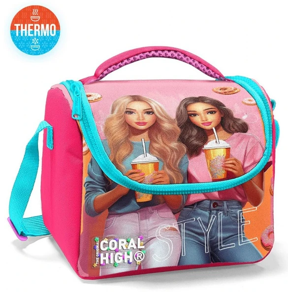 Coral High Kız Çocuk Termoslu Beslenme Çantası - Pembe Kırmızı Fashion Girl, Kız Çocuk - Resim 2