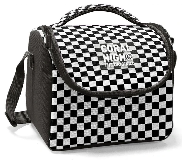 Coral High Kız Çocuk Beslenme Çantası - Thermo - Siyah Beyaz Damalı ürün görseli