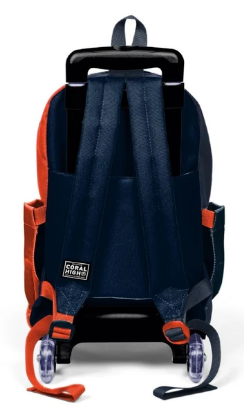 Coral High Işıklı Tekerlekli Çekçek Okul Çantası - 3 Bölmeli, 2’li Sap Ayarı, Siyah-Turuncu (Erkek Çocuk) 23982 - 3