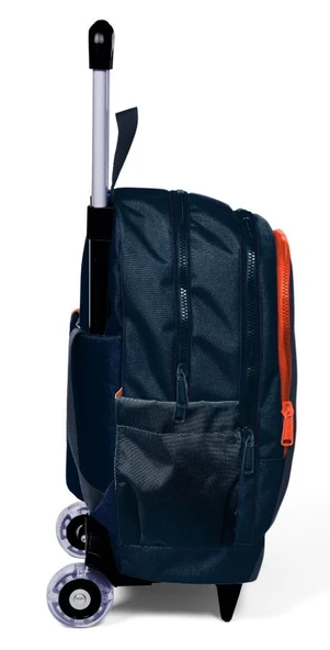 Coral High Işıklı Tekerlekli Çekçek Okul Çantası - 3 Bölmeli, 2’li Sap Ayarı, Siyah-Turuncu (Erkek Çocuk) 23982 - 4