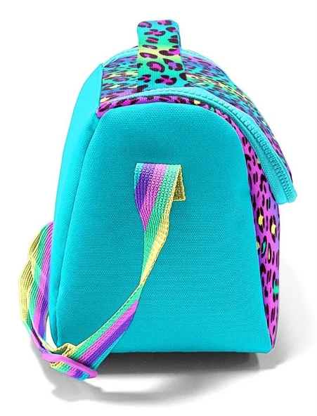 Coral High İlkokul Kız Çocuk Okul Beslenme Çantası, Yeşil Mor Leopar, Termoslu (Isı Yalıtımlı) - Resim 3