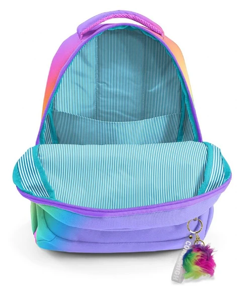 Coral High Üç Gözlü Kız Çocuk Sarı Mavi Mor Renk Geçişli İlkokul ve Ortaokul Sırt Çantası - Resim 3