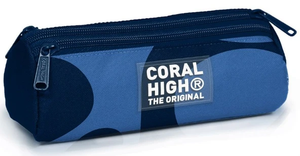 Coral High Erkek Çocuk Lacivert Mavi Desenli Üç Bölmeli Okul Kalem Çantası
