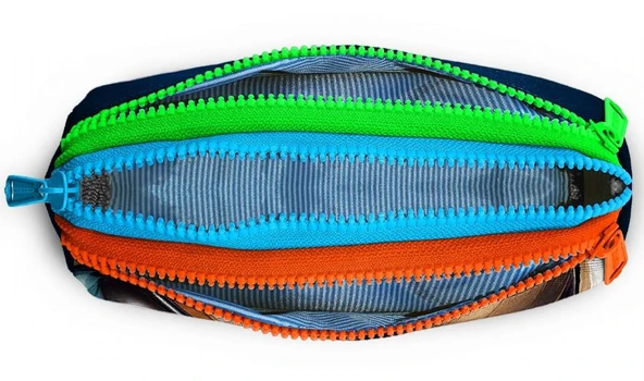 Coral High Siyah Turuncu Futbol Topu Baskılı Erkek Çocuk Kalem Çantası - Üç Gözlü - Resim 3