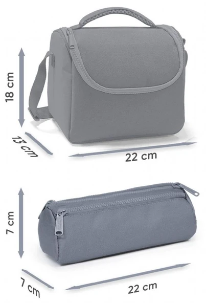 Coral High Kız Çocuk Pembe Turuncu Renk Geçişli Thermo Beslenme Çantası ve Üç Bölmeli Kalemlik Seti - Resim 2