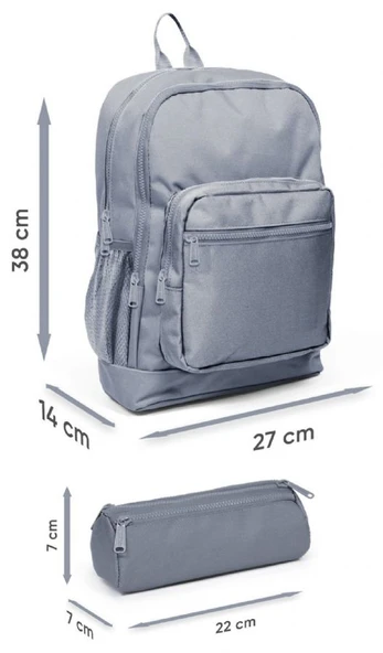 Coral High İlkokul Kız Çocuklarına Özel Dört Gözlü Sırt Çantası ve Kalemlik Seti- Lila Turkuaz Dondurmalı Kız - Resim 3