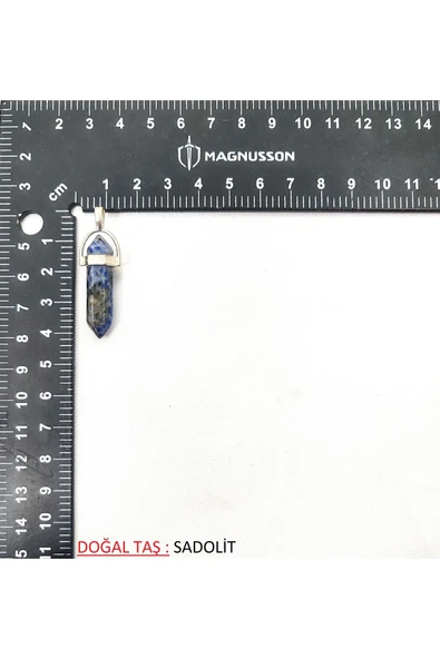 DESENLİ PİRAMİT DOĞAL TAŞ KOLYE UCU - 3