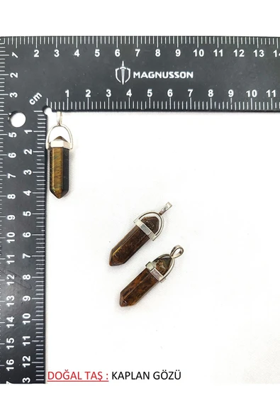 DESENLİ PİRAMİT DOĞAL TAŞ KOLYE UCU - 4
