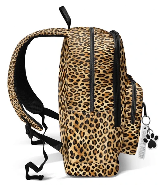 Coral High İlkokul ve Ortaokul Sırt Çantası - Kız Çocuk, Kahverengi Leopar Baskılı, Dört Bölmeli - Resim 4