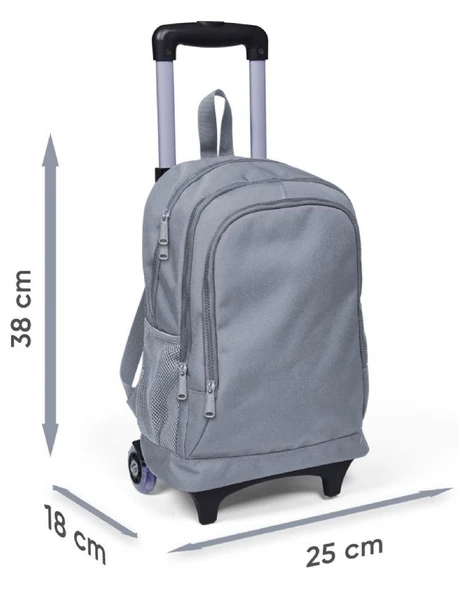 Coral High Işıklı Tekerlekli Çekçek Okul Çantası - 3 Bölmeli, 2'li Sap Ayarı, Lila Turkuaz Dondurmalı Kız (Kız Çocuk) 23973 - Resim 5