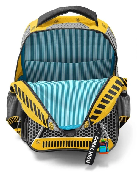 Coral High Siyah Sarı Robot Erkek Çocuk İlkokul Okul Sırt Çantası - Resim 3