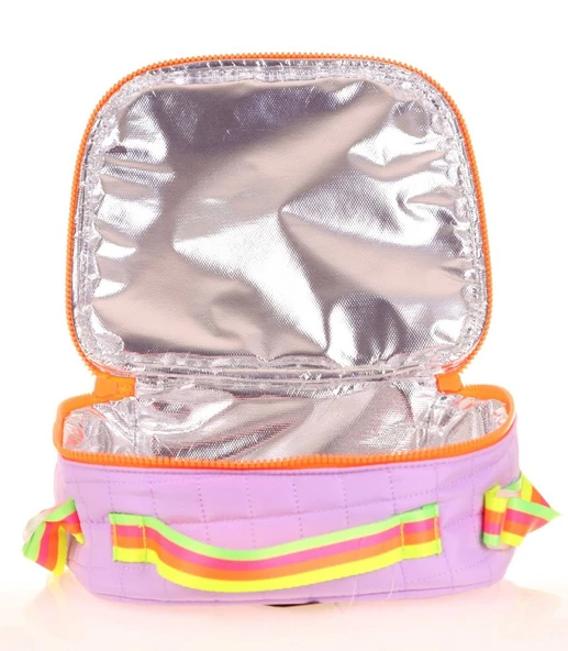 Kaukko Kids Isı Yalıtımlı Kız Çocuk Lila Turuncu Beslenme Çantası - Resim 2