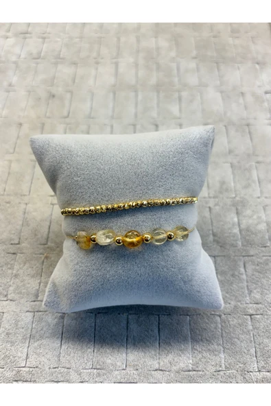 moda tasarım dorika boncuklu doğal taşlı bileklik