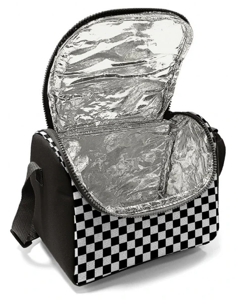 Coral High Kız Çocuk Beslenme Çantası - Thermo - Siyah Beyaz Damalı - Resim 4