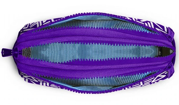 Coral High Kız Çocuk Mor Beyaz Geometrik Şeklli Üç Bölmeli Okul Kalem Çantası - Resim 3