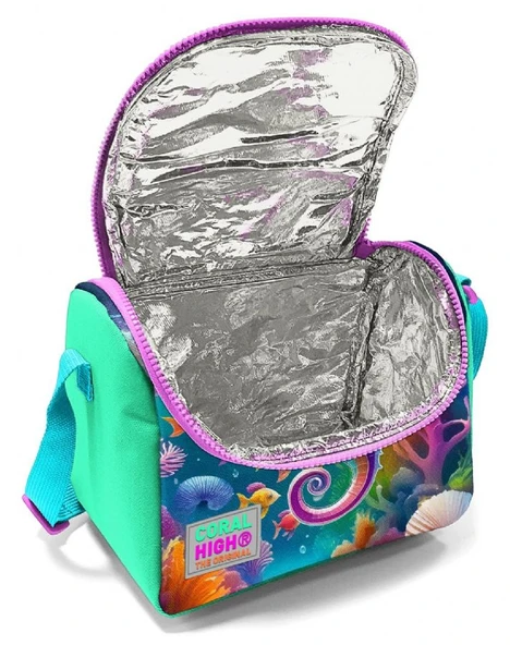 Coral High İlkokul Kız Çocuk Okul Beslenme Çantası, Su Yeşili Denizatı, Termoslu (Isı Yalıtımlı) - Resim 4