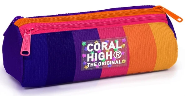 Coral High Erkek Çocuk Lacivet Turuncu Üç Bölmeli İlkokul ve Ortaokul Kalemlik ürün görseli