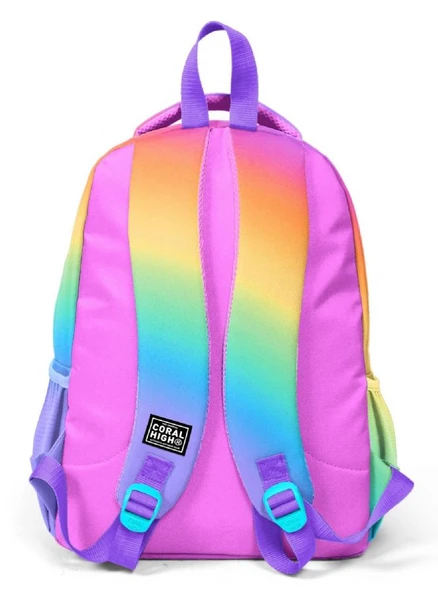 Coral High Üç Gözlü Kız Çocuk Sarı Mavi Mor Renk Geçişli İlkokul ve Ortaokul Sırt Çantası - Resim 2