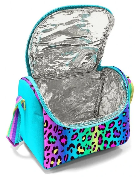 Coral High İlkokul Kız Çocuk Okul Beslenme Çantası, Yeşil Mor Leopar, Termoslu (Isı Yalıtımlı) - Resim 4
