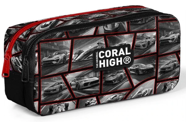 Coral High Siyah Yarış rabası Baskılı Erkek Çocuk İki Gözlü İlkokul Kalemliği ürün görseli