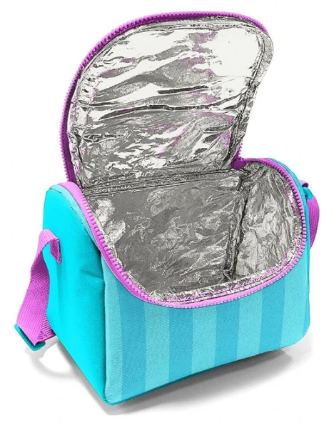 Coral High İlkokul Kız Çocuk Okul Beslenme Çantası, Turkuaz Pembe Çizgili, Termoslu (Isı Yalıtımlı) - 4