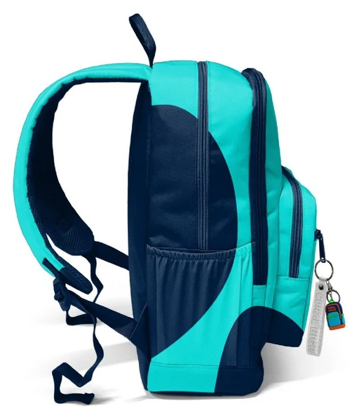 Coral High İlkokul ve Ortaokul Sırt Çantası - Erkek Çocuk, Lacivert Turkuaz Renkli Çizgili, Dört Bölmeli - Resim 4