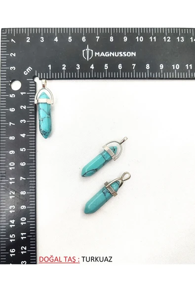 DESENLİ PİRAMİT DOĞAL TAŞ KOLYE UCU - 5