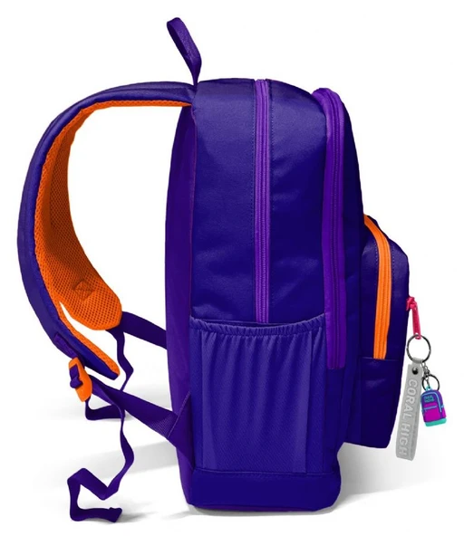 Coral High İlkokul ve Ortaokul Sırt Çantası - Kız Çocuk, Mor Turuncu Renkli Çizgili Baskılı, Dört Bölmeli - Resim 4