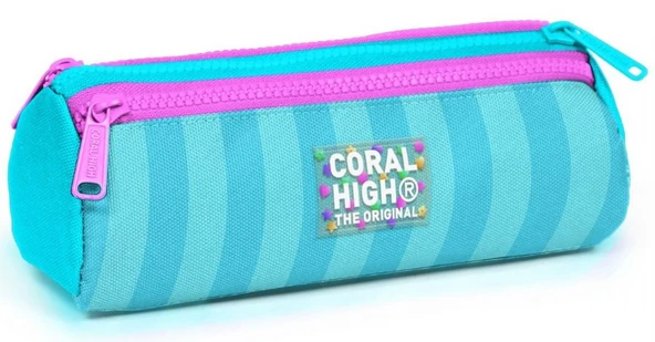 Coral High Pembe Turkuaz Renk Geçişli Kız Çocuk Üç Gözlü İlkokul ve Ortaokul Okul Kalemliği