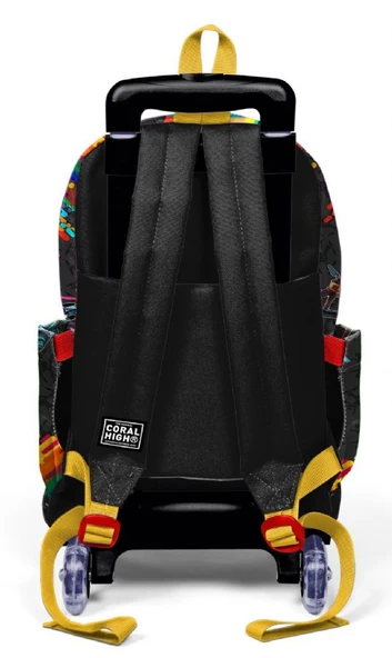 Coral High Işıklı Tekerlekli Çekçek Okul Çantası - 3 Bölmeli, 2 Kademe Sap Ayarı, Siyah Drone Pilotu (Erkek Çocuk) 23980 - 3