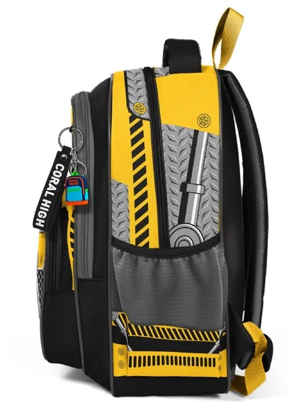 Coral High Siyah Sarı Robot Erkek Çocuk İlkokul Okul Sırt Çantası - Resim 2