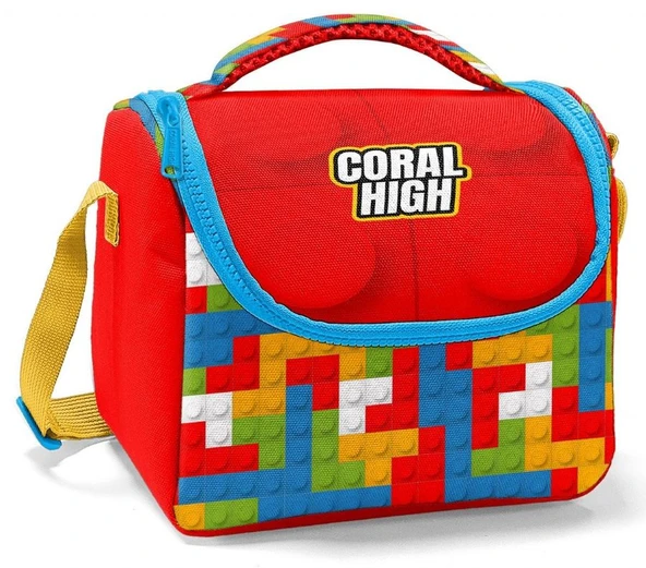 Coral High Thermo Beslenme Çantası - Erkek Çocuk, Kırmızı Yapı Blokları ürün görseli