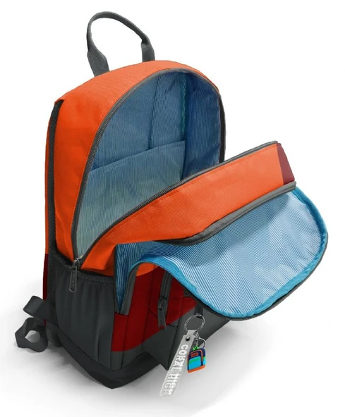 Coral High İlkokul ve Ortaokul Sırt Çantası - Erkek Çocuk, Turuncu Bordo Gri Renkli, Dört Bölmeli - Resim 3