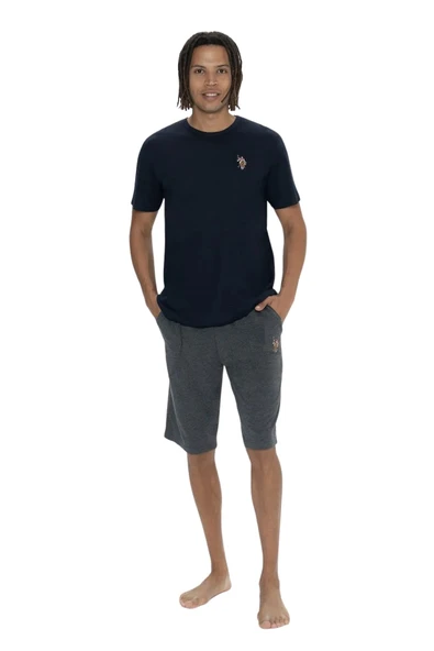 Us Polo Erkek Kısa Kol Lacivert Şortlu Pijama Takım 18904 ürün görseli 1