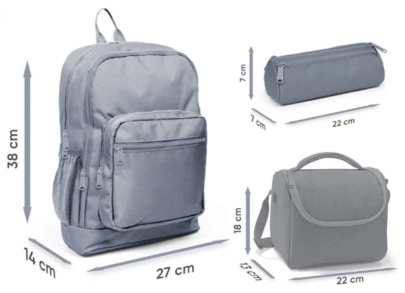 Coral High İlkokul Üçlü Okul Başlangıç Çanta Seti - Pembe Turuncu Renk Geçişli, Kız Çocuk - Resim 3