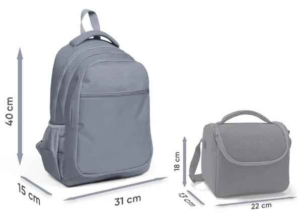 Coral HighErkek Çocuklar İçin Üç Gözlü Kırmızı Yeşil Karpuz Okul Sırt Çantası ve Termal Beslenme Çantası - Resim 3