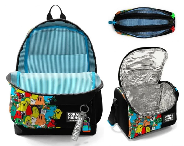 Coral High İlkokul Üçlü Okul Başlangıç Çanta Seti - Siyah Hayaletler, Erkek Çocuk - Resim 2