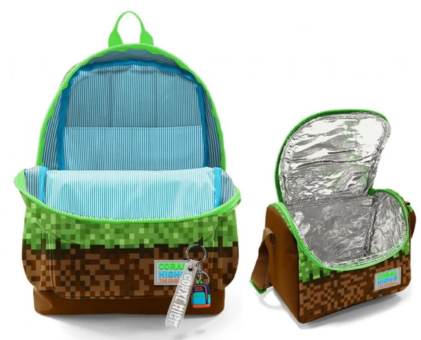 Coral High Erkek Çocuklar İçin Dayanıklı İkili İlk Okul Çanta Seti  - Yeşil Kahverengi Craft - Resim 2