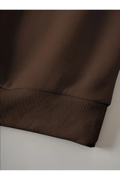 Kafadar Ayılar Baskılı kız - erkek çocuk sweatshirt sıfır yaka Şardonlu Kışlık - 4