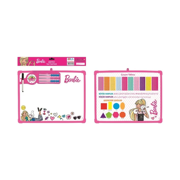 Barbie Yazı Tahtası Abaküslü + Saat +Tahta Kalemi