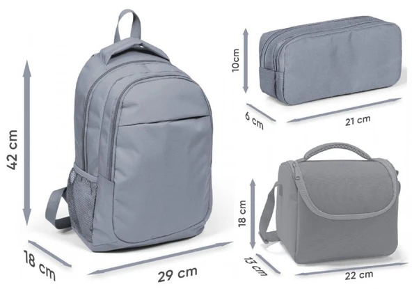 Coral High Üç Bölmeli Kız Çocuk, Pembe Kırmızı Fashion Girl, İlkokul ve Ortaokul Üçlü Okul Çanta Seti - Resim 2