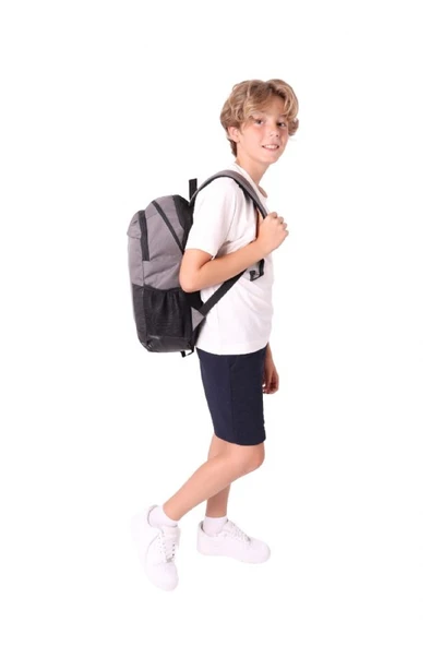 Jordan Air Boston Gri Renk Laptop Bölmeli Okul ve Günlük Sırt Çantası - Q3113 - 4